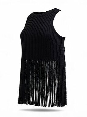 Poetry Elegant Black Textured Top